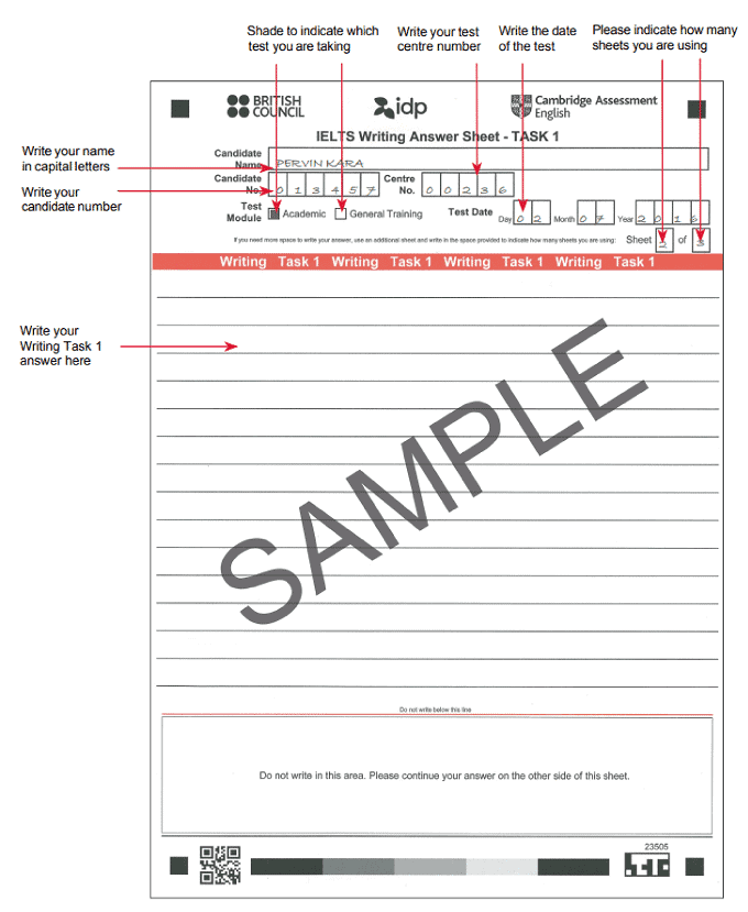 IELTS Writing Sheet