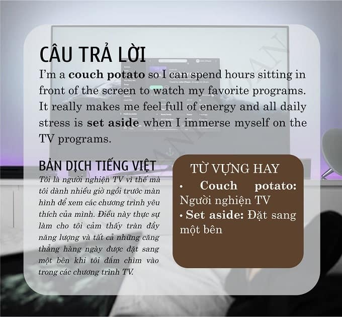 Cau h?i & cau tr? l?i m?u IELTS Speaking - topic Television