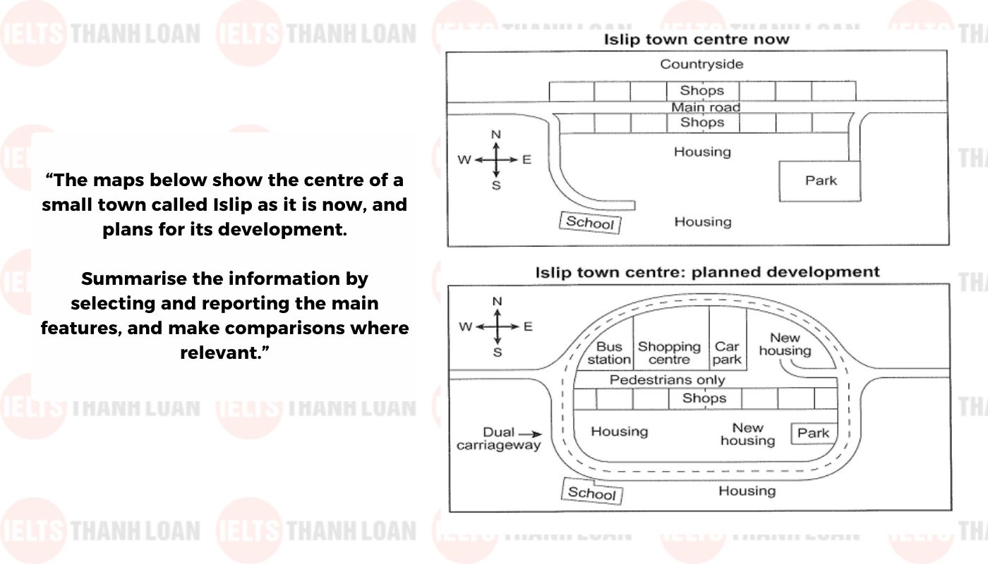 Bài mẫu 1 IELTS Writing Task 1 dạng Map