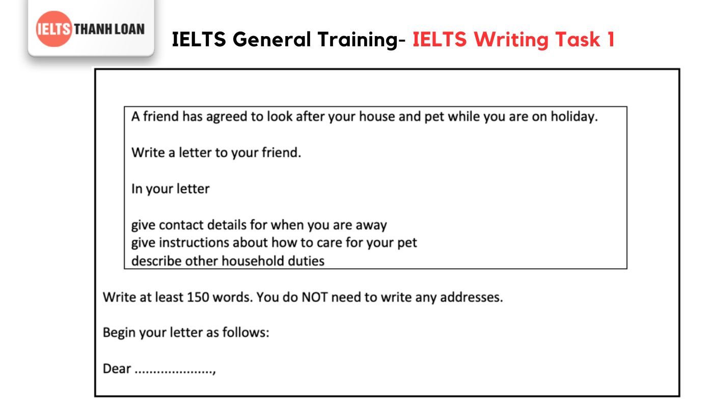 Đề thi IELTS Writing Task 1 trong bài thi IELTS General Training