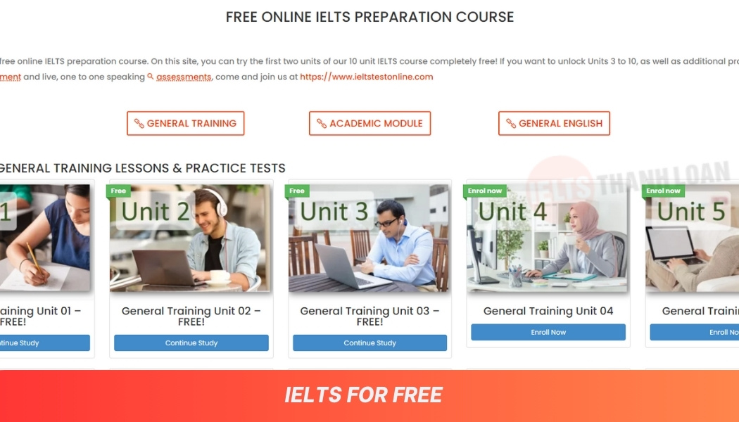 IELTS For Free - trang thi thử ielts online miễn phí