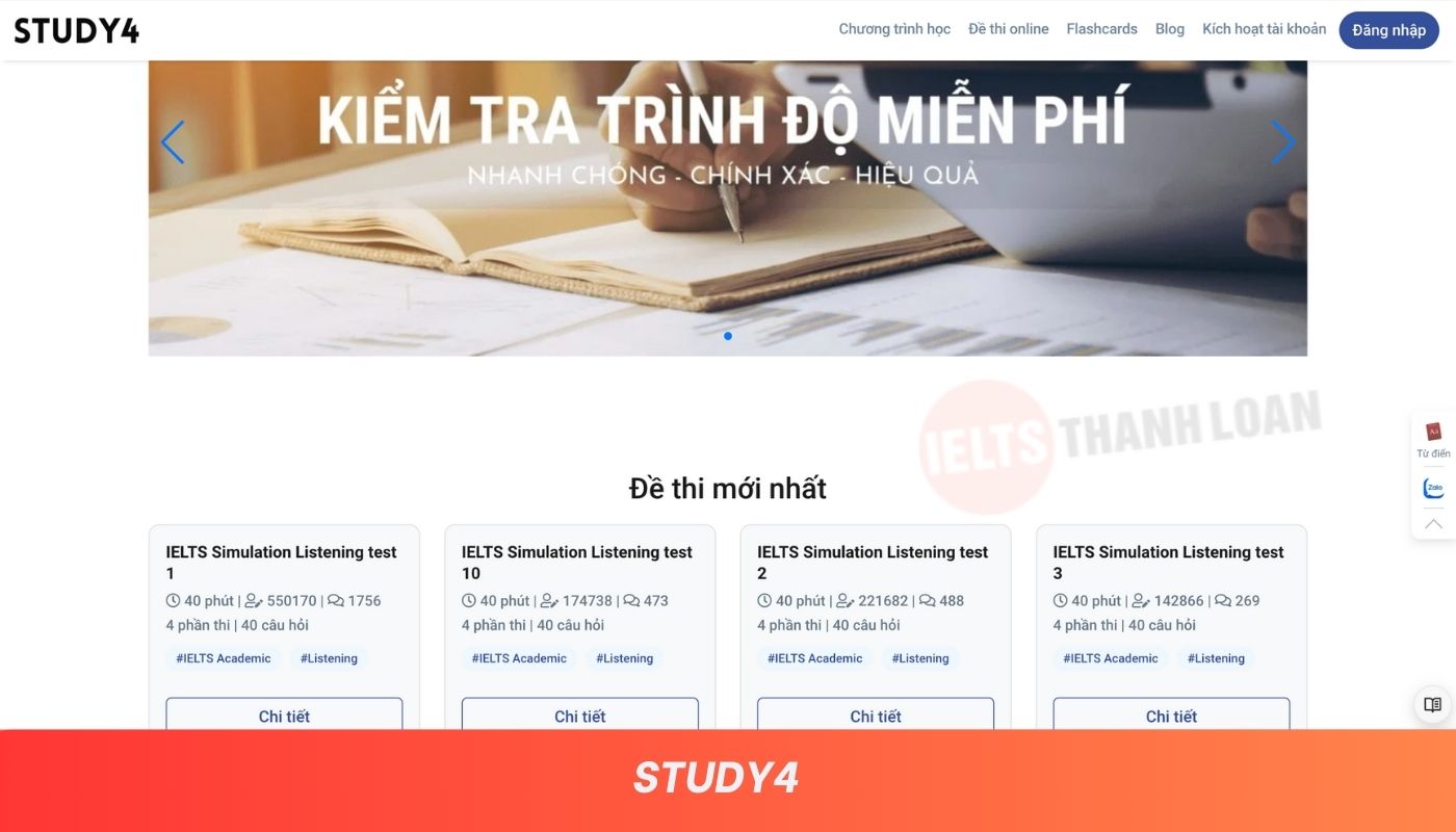 STUDY4 - Web luyện thi thử IELTS