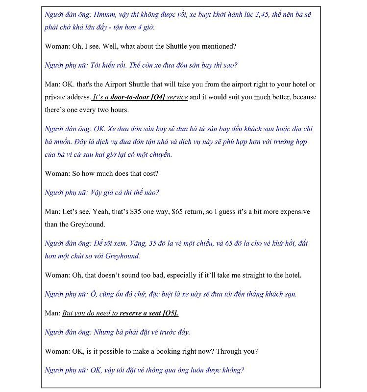 IELTS Listening Cambridge 7 Test 1 Transcript & Answers