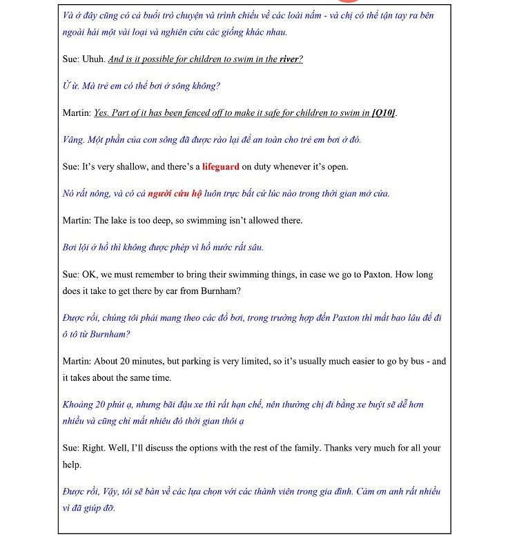 IELTS Listening Cambridge 11 Test 3 Transcript Answers