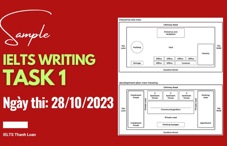 Giải đề IELTS Writing Task 1 ngày 28/10/2023 – Maps about a plan to redevelop an industrial site