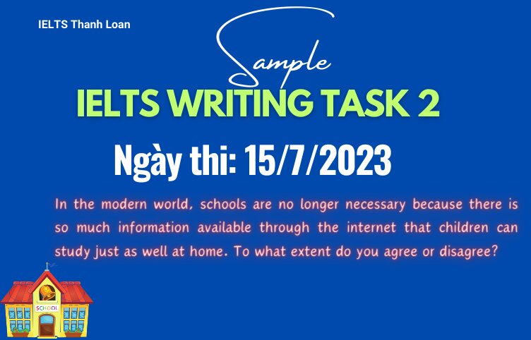 Giải đề IELTS Writing Task 2 ngày 15/7/2023 – Schools and the Internet