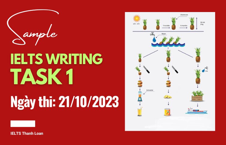 Giải đề IELTS Writing Task 1 ngày 21/10/2023 – Process QUẢ DỨA