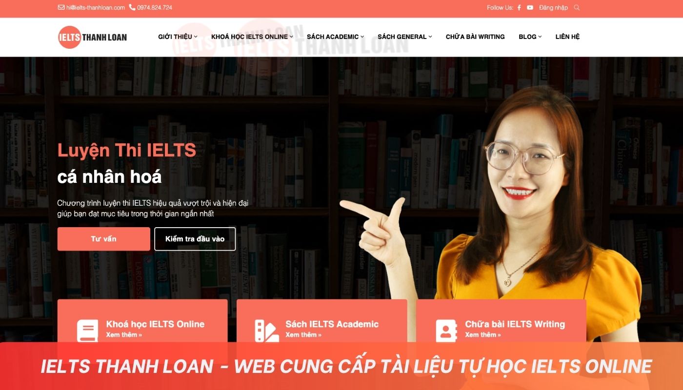 Web cung cấp tài liệu tự học IELTS online Thanh Loan
