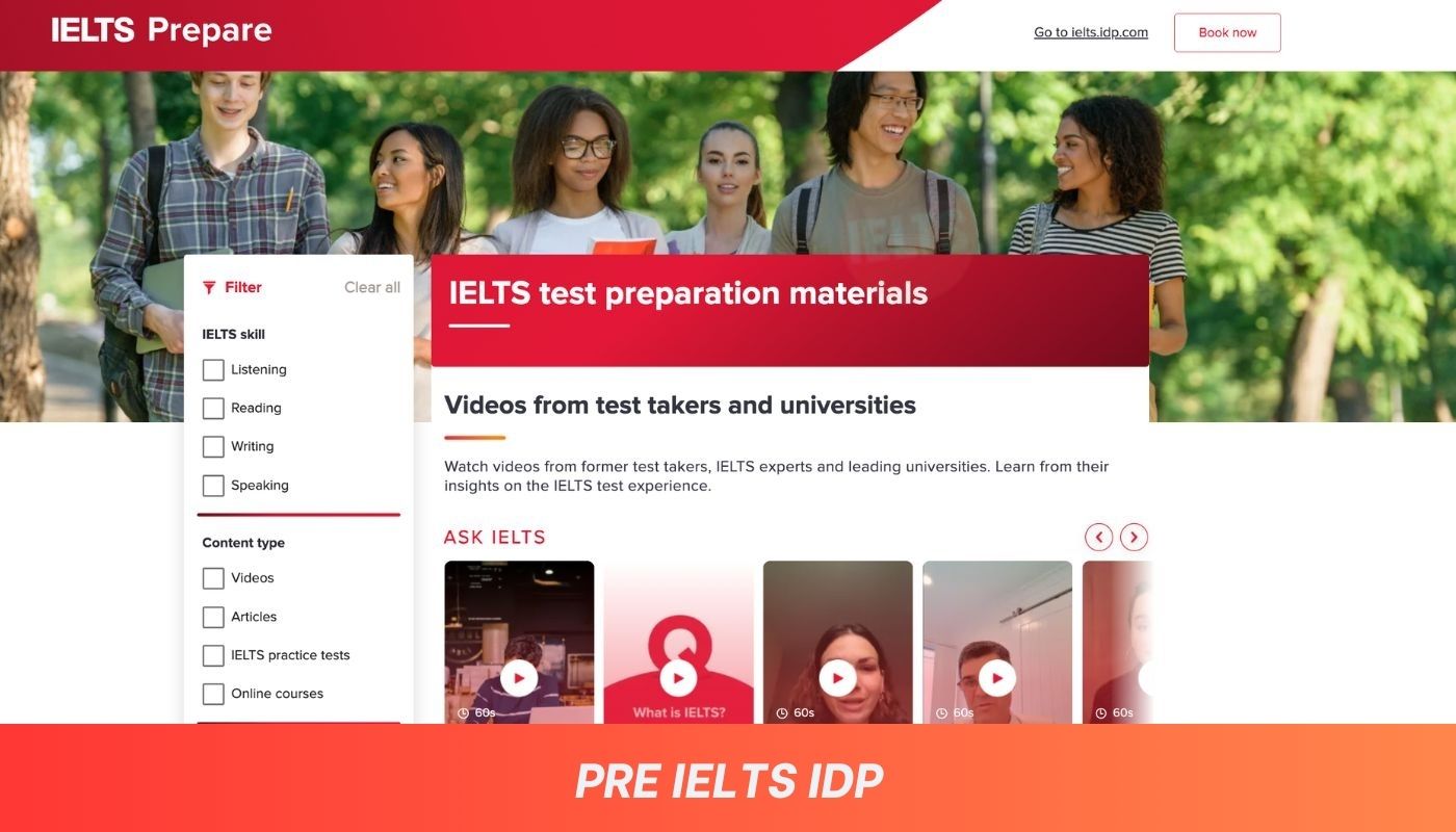 Website luyện IELTS Reading Online của IDP