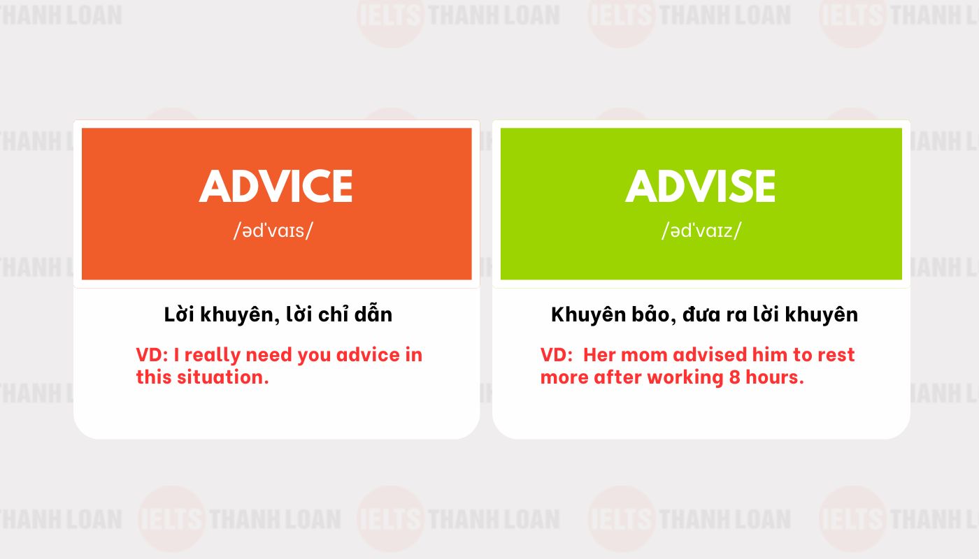 Cặp từ Advice - Advise