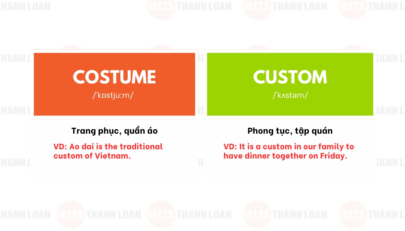 Cặp từ “Costume” và “Custom”