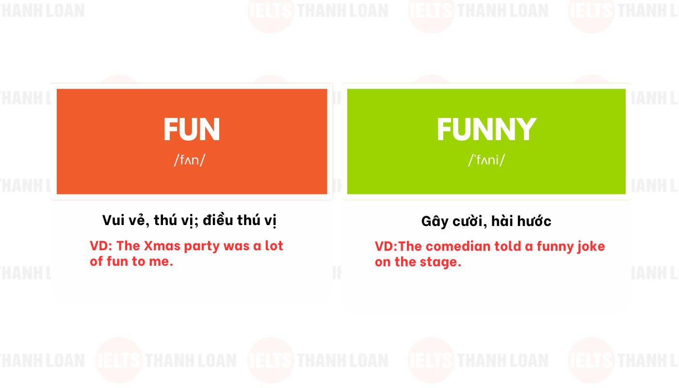 Cặp từ nhầm lẫn trong tiếng anh Fun - Funny