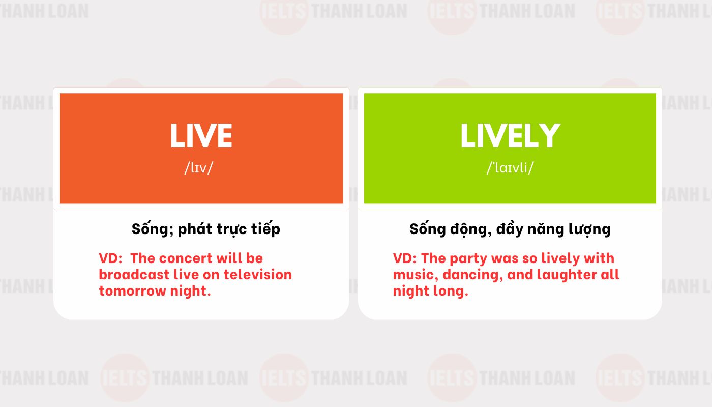 Cặp từ Live - Lively