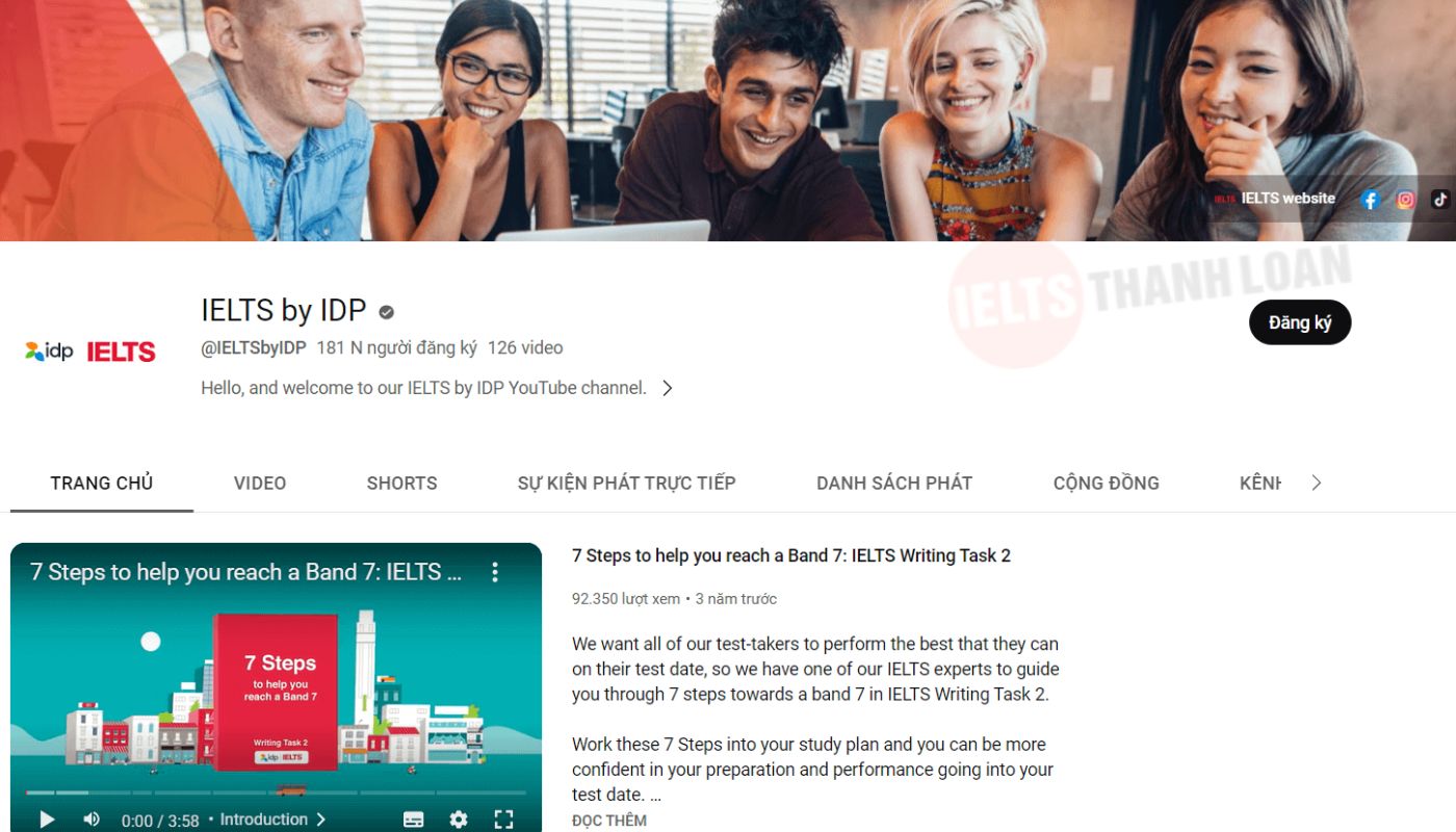 YouTube IELTS by IDP