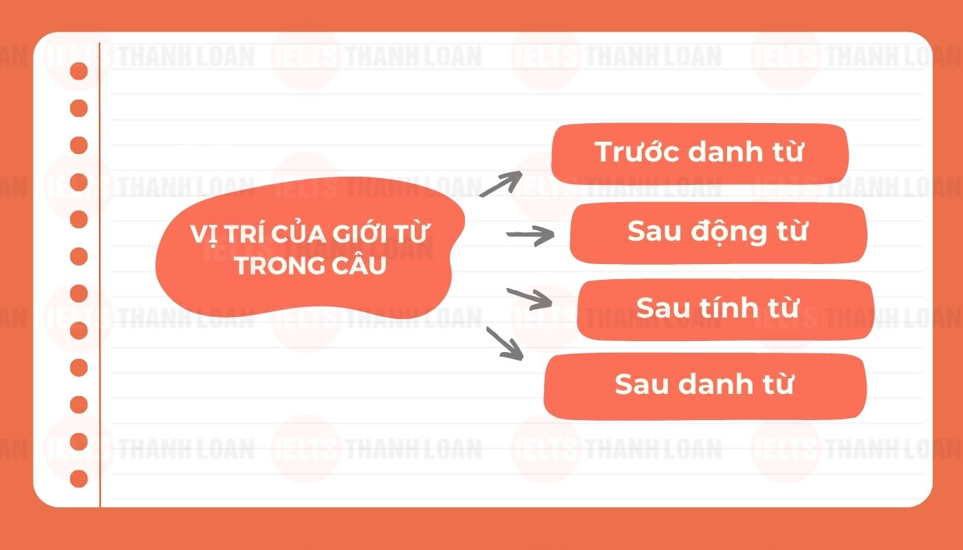 Vị trí của giới từ