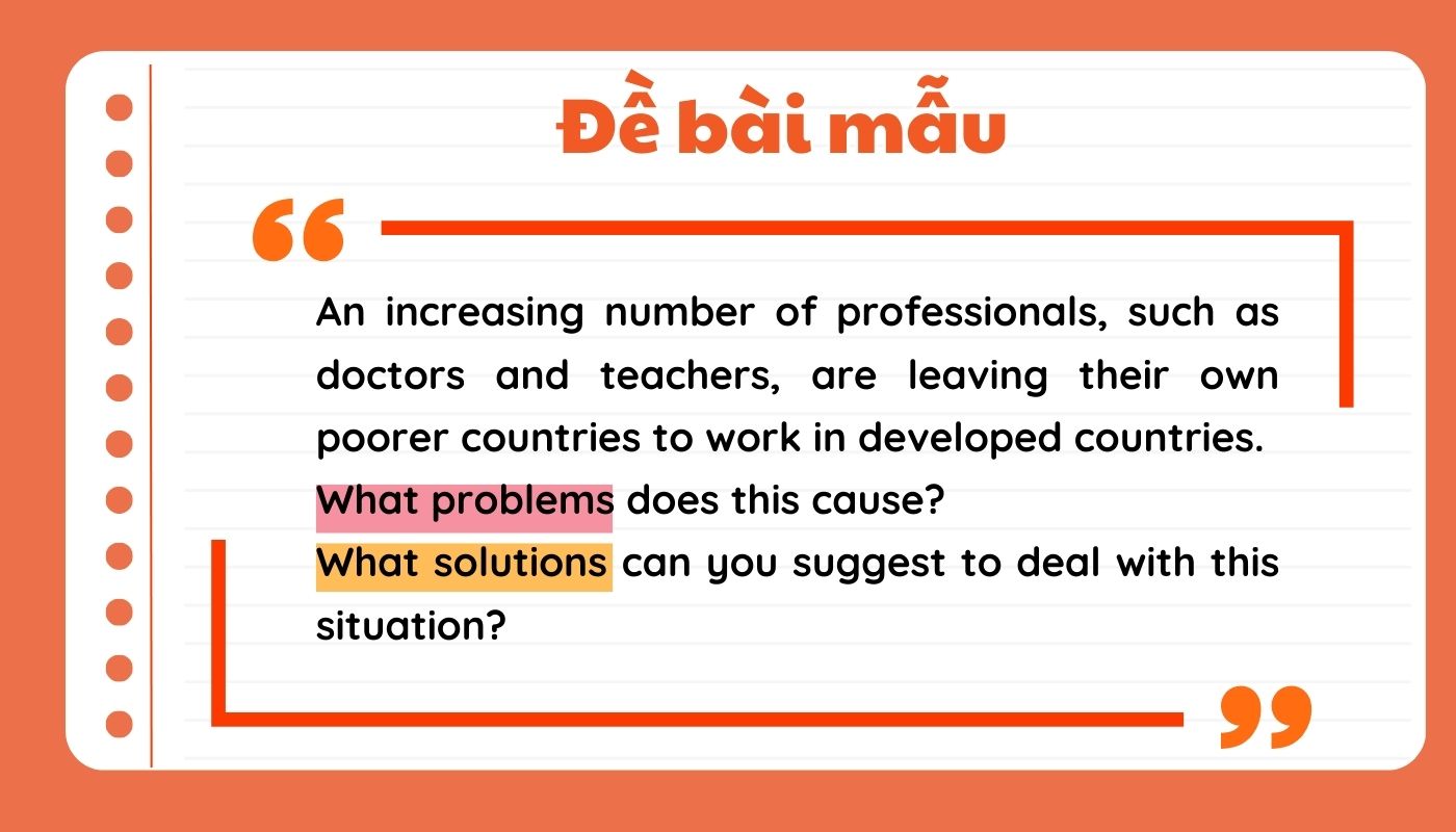 Đề bài minh họa Problem and Solution essay