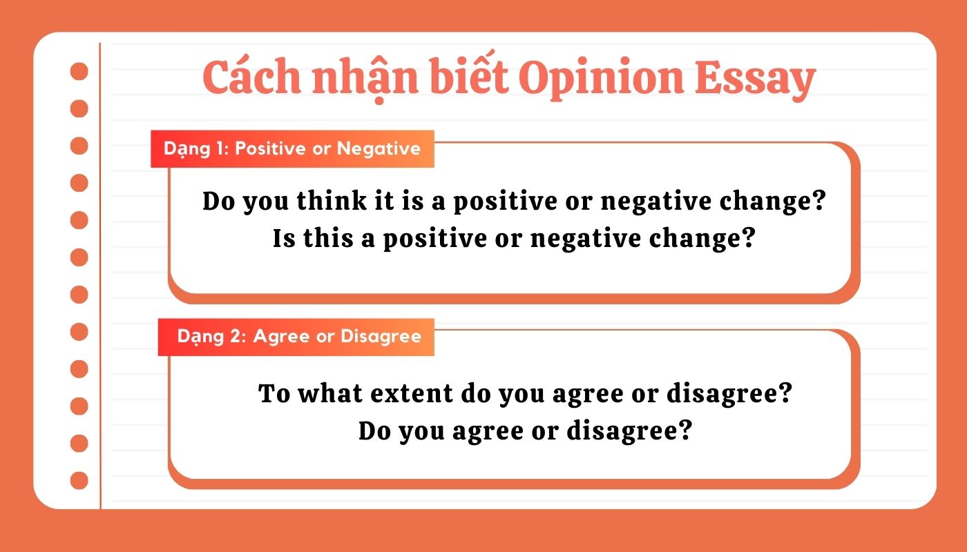 Cách nhận diện các dạng bài Opinion Essay