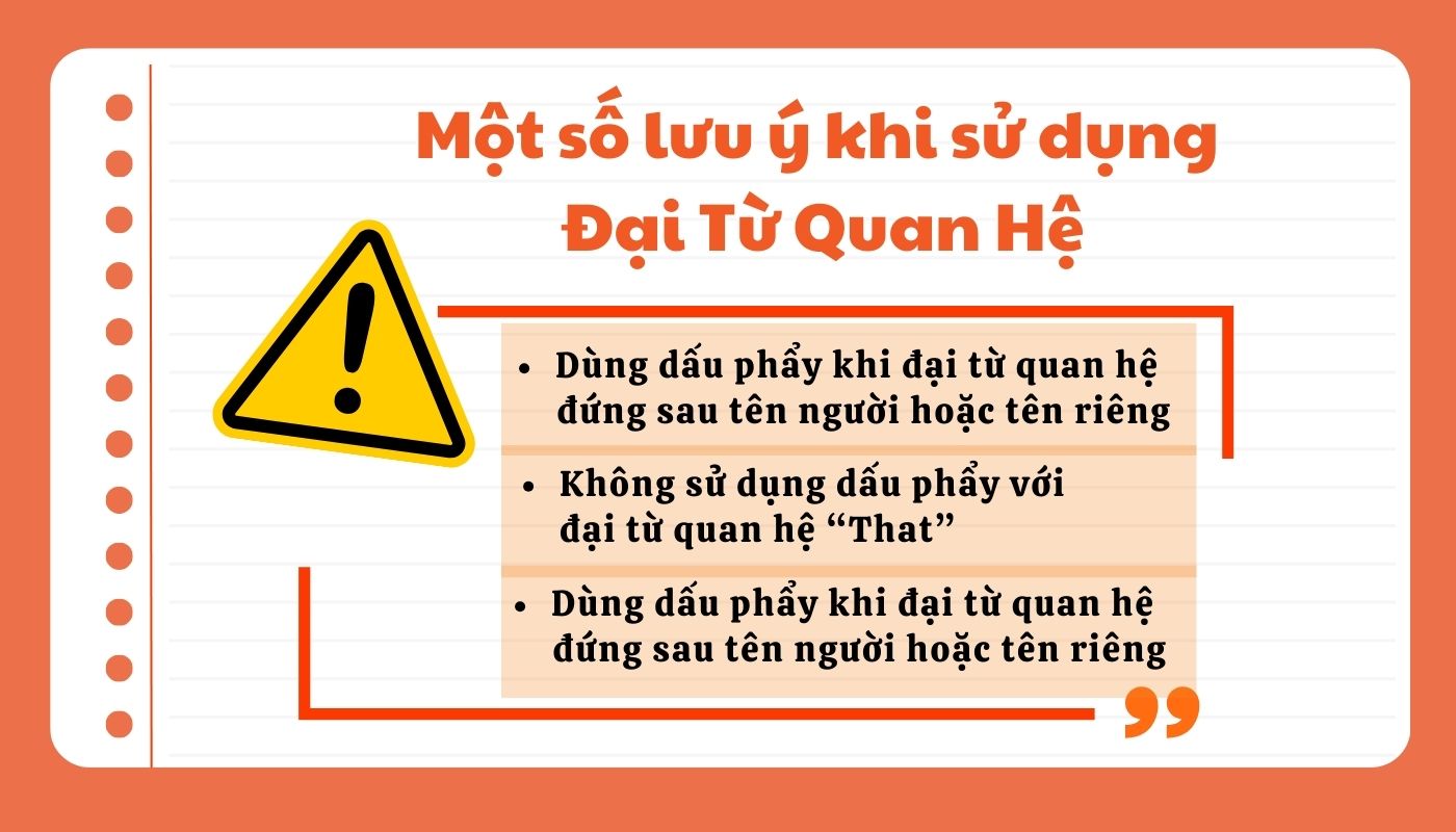 lưu ý khi sử dụng đại từ quan hệ