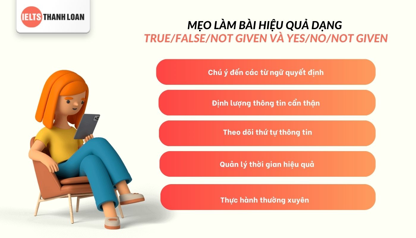 Mẹo làm bài IELTS reading True False Not Given practice