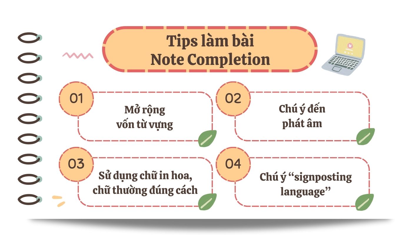 Mẹo làm bài Note Completion IELTS Listening