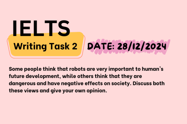 Giải IELTS Writing Task 2 ngày 28/12/2024 – Effects of robots