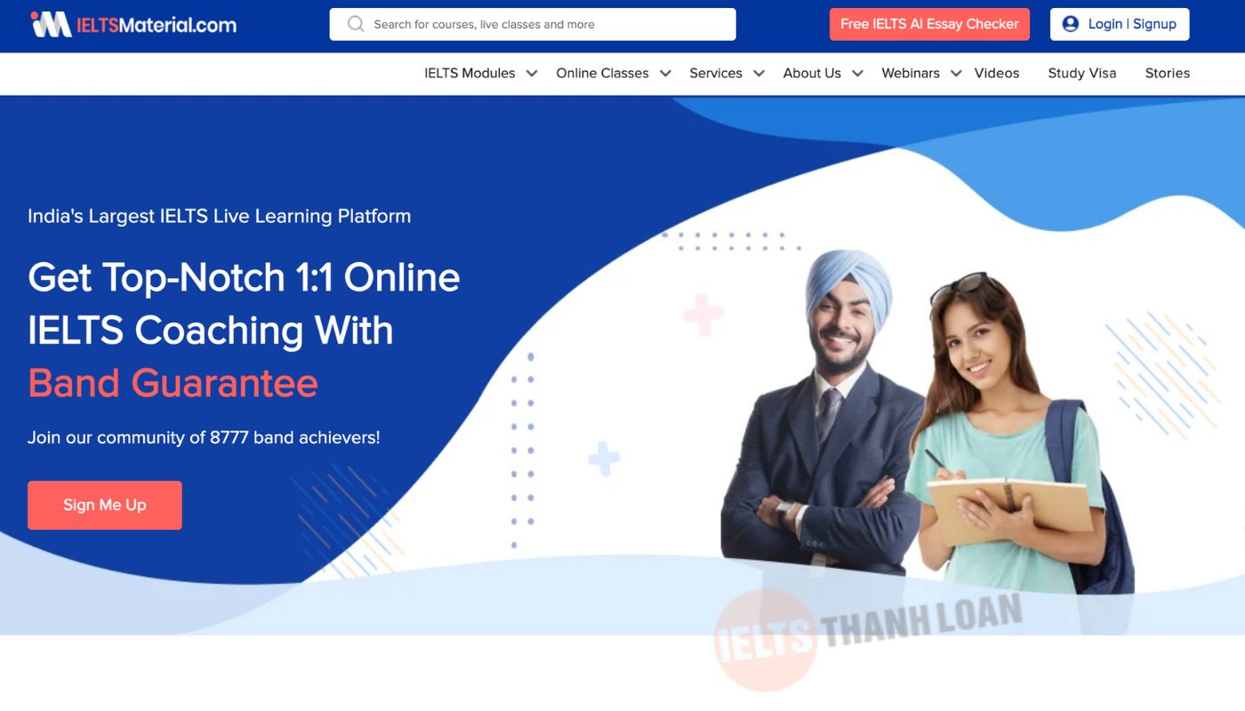 học listening ielts online qua website IELTS Material