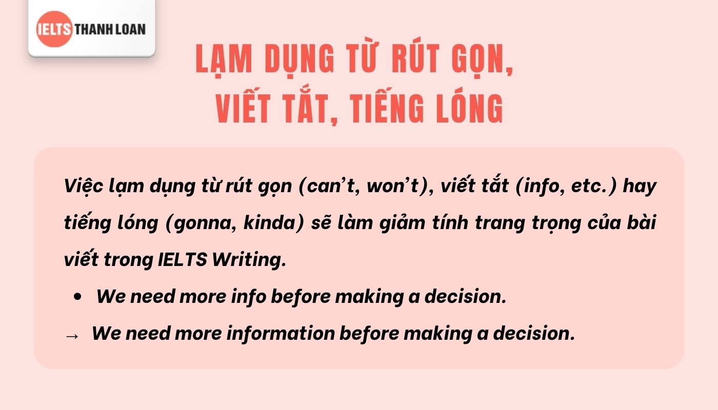 Lỗi lạm dụng từ rút gọn, viết tắt, tiếng lóng