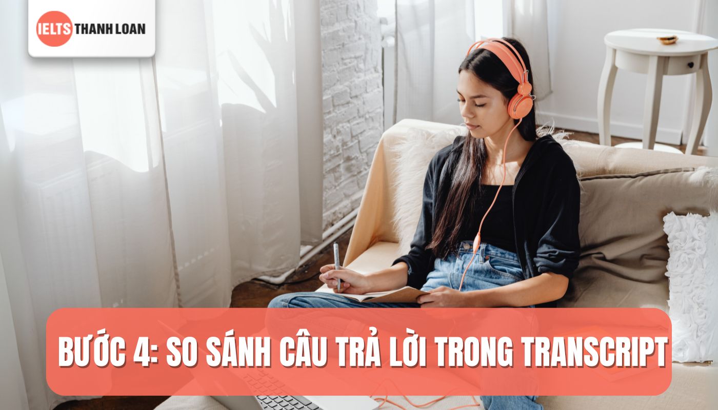 So sánh câu hỏi và câu trả lời sai với Transcript