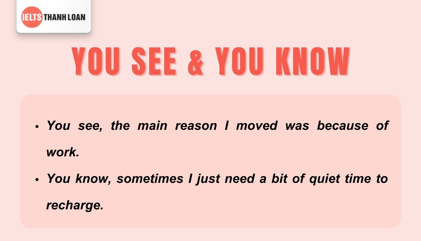 Ví dụ với Filler words “You see & You know”