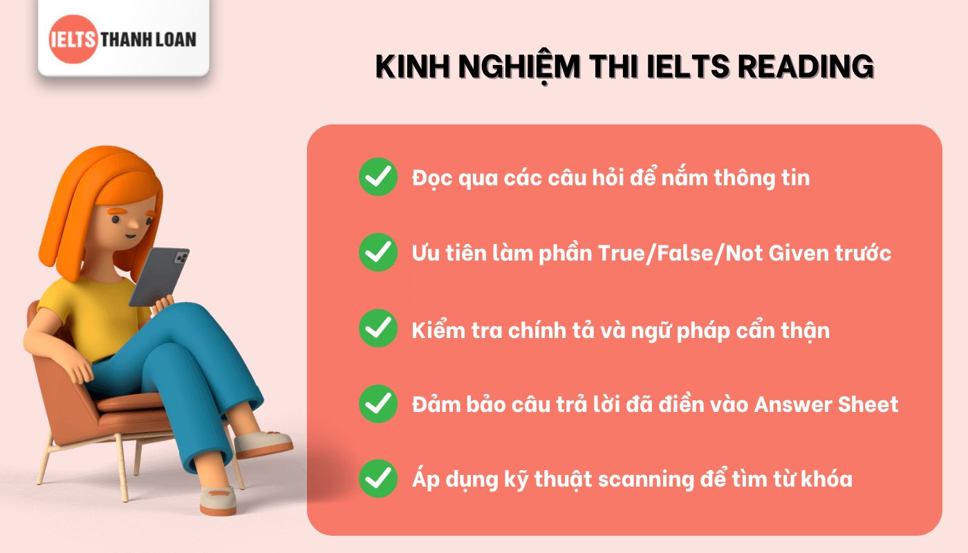 kinh nghiệm khi đi thi IELTS Reading