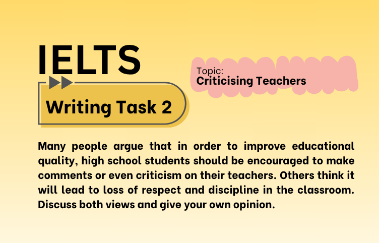 IELTS Writing Task 2 – Criticising Teachers (Bài Mẫu Band 8)