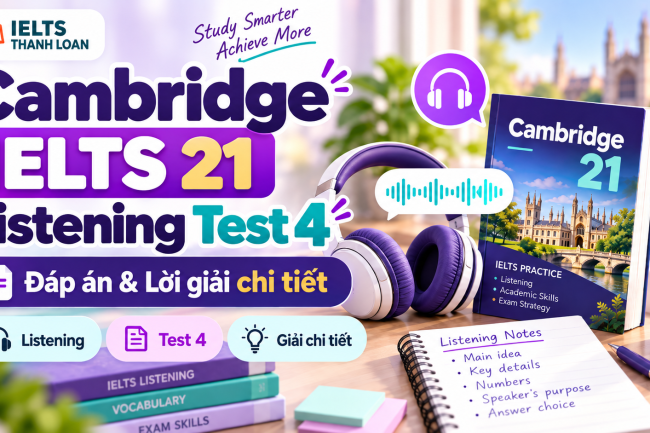 Đáp án IELTS Listening Cambridge 21 Test 4 – Transcript & Answers