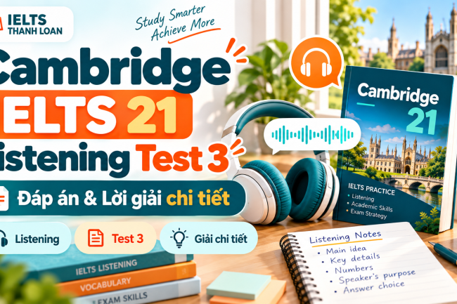 Đáp án IELTS Listening Cambridge 21 Test 3 – Transcript & Answers